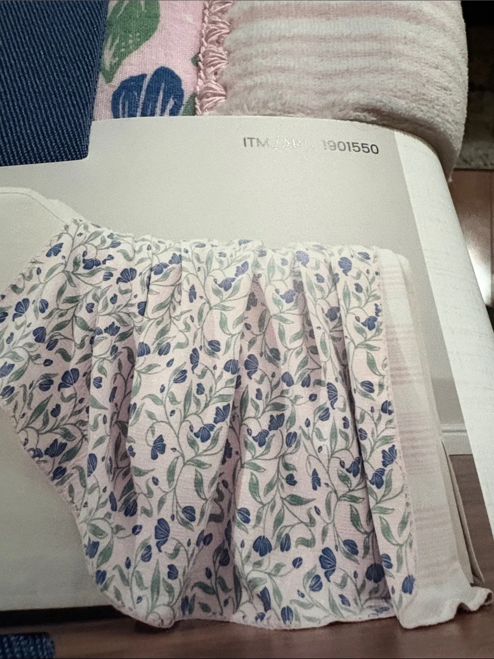 Pink Floral Cotton Gauze Throw with Plush Reverse